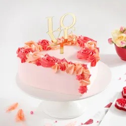 Heart-Shaped Pink Love Cake 